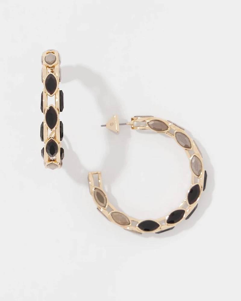 Hematite Hoop Earrings