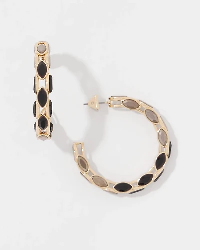 Hematite Hoop Earrings