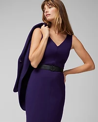 Sleeveless V-Neck Sheath Dress