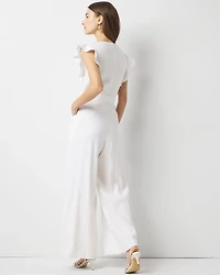 Linen-Blend Wide Leg Jumpsuit