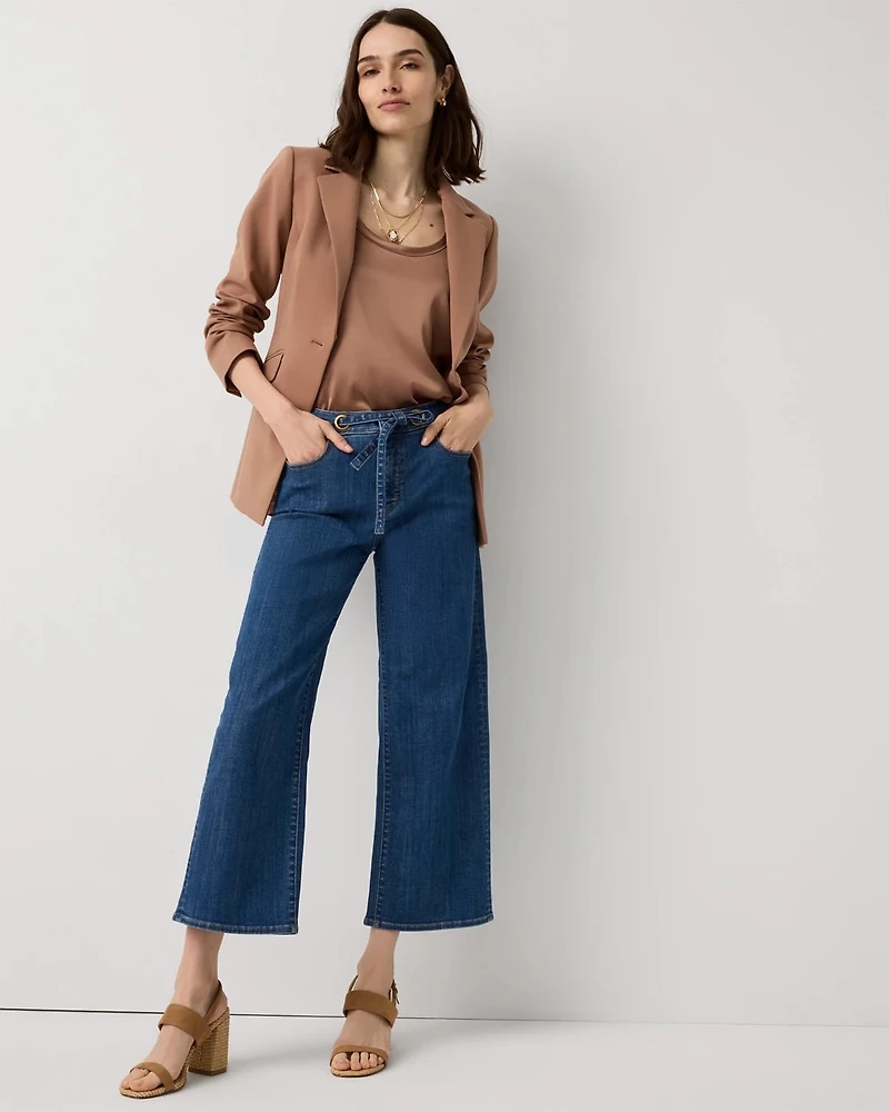 Grommet High Rise Wide Leg Crop Jean