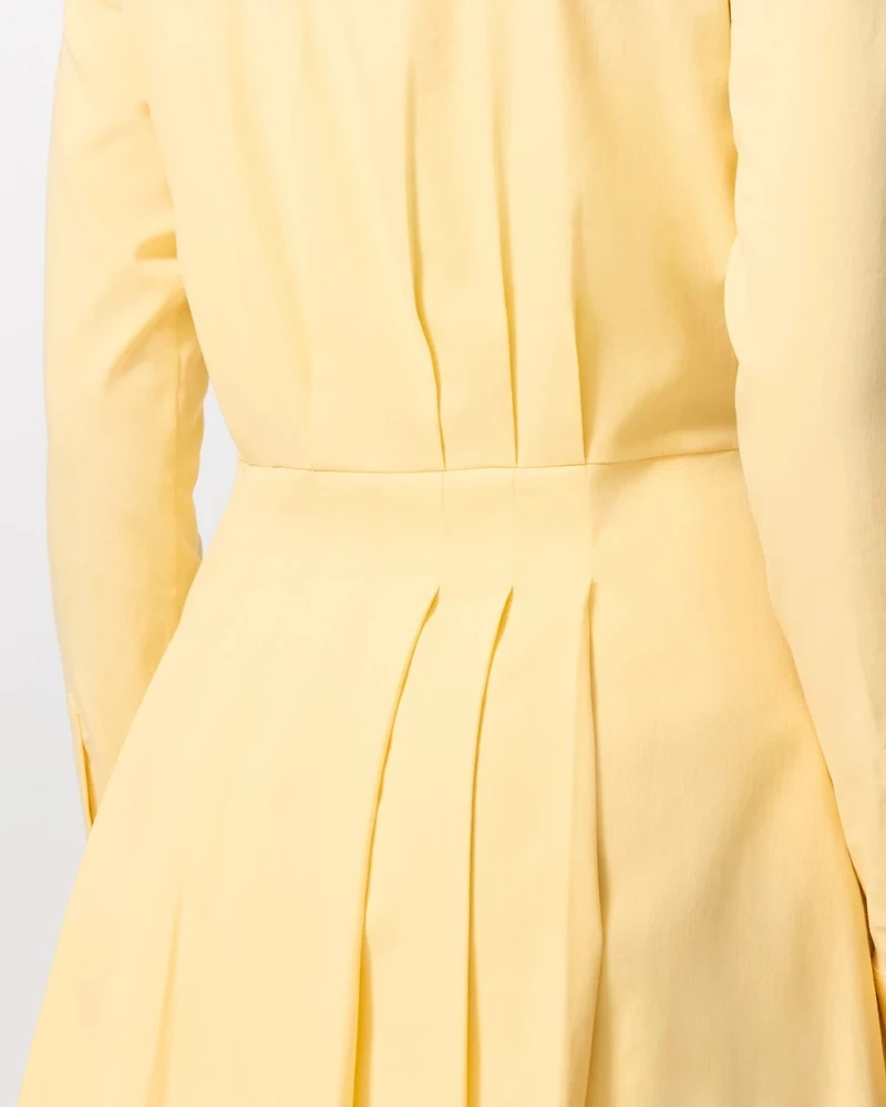 Pleated Poplin Shirt Dress
