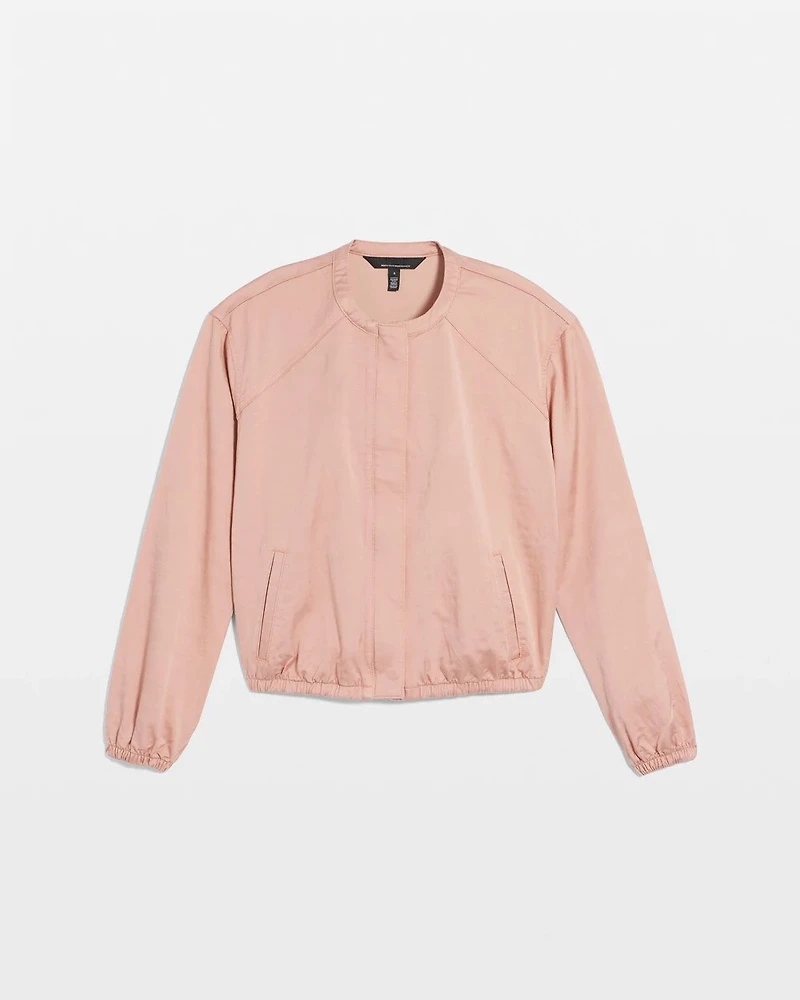 Washed Satin Bomber Jacket