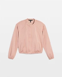 Washed Satin Bomber Jacket