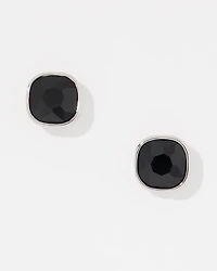 Black Glass Stud Earrings