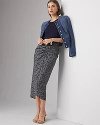 Draped Printed Skirt