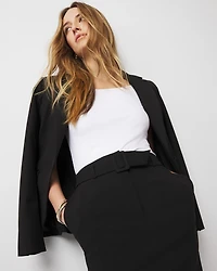 Petite Belted Trouser Skirt