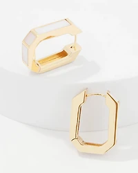 Mother of Pearl Huggie Earrings