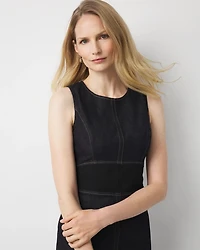 Ponte + Denim Midi Dress