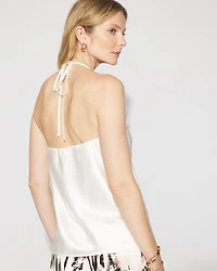 O-Ring Satin Halter Top