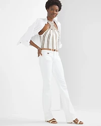 High-Rise Turnlock Skinny Flare Jeans