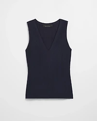 Rib Sculpted V-Neck Tank