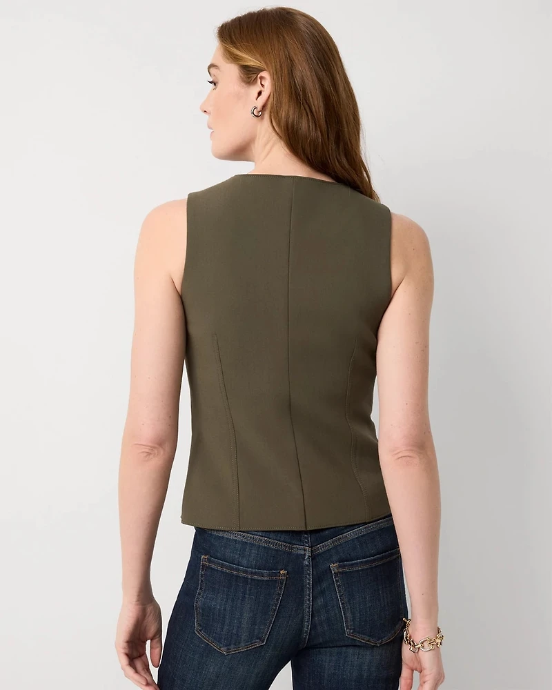 Petite Button Front Vest