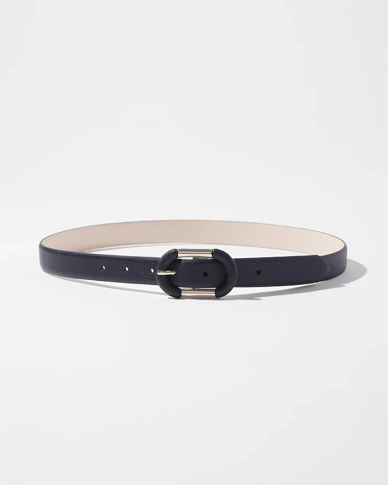 Round Buckle Narrow Belt