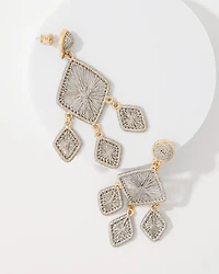 Metallic Raffia Chandelier Earrings