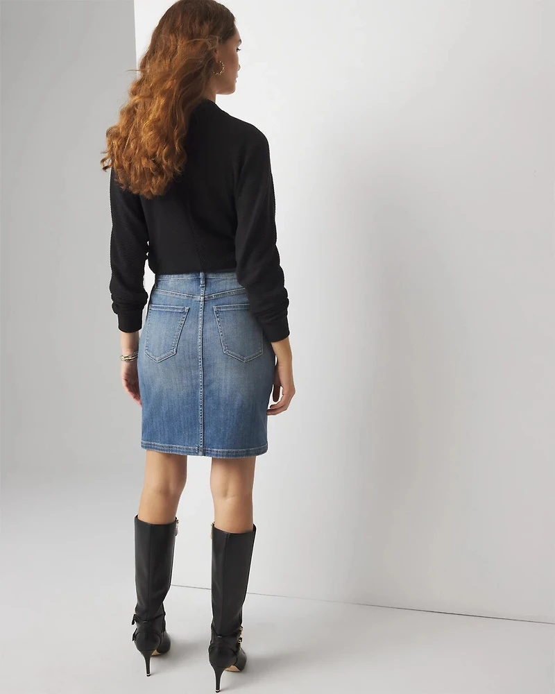 Embellished Denim Mini Skirt