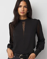 Lace + Crepe Blouse