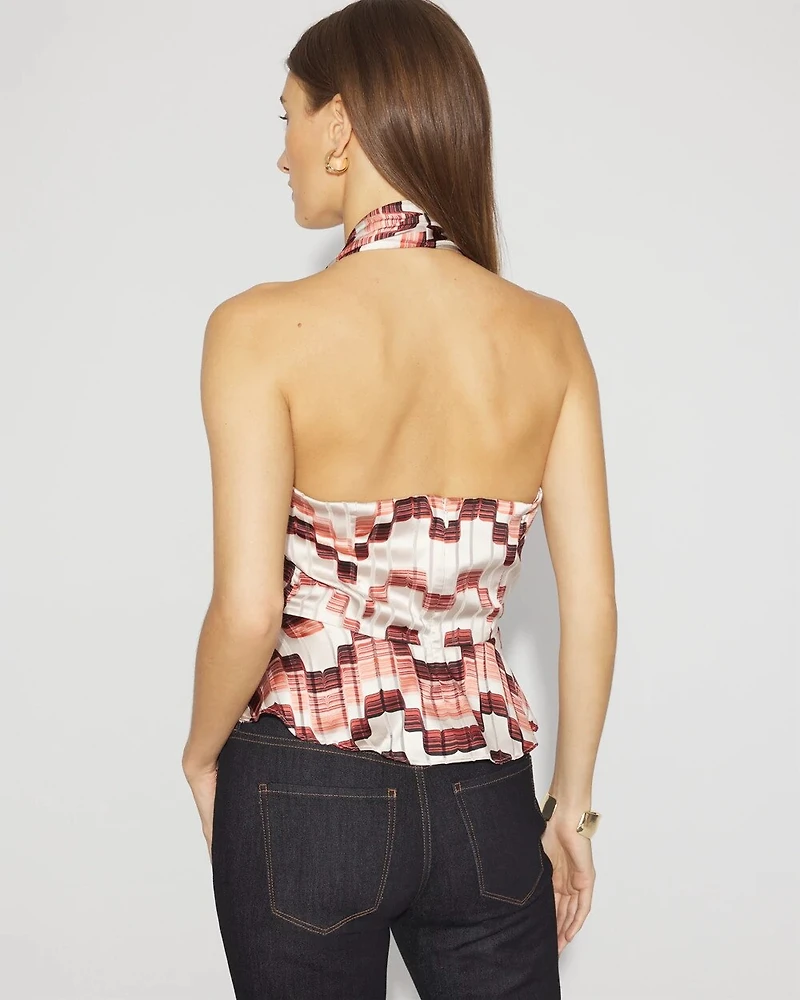 Satin Surplice Halter Top