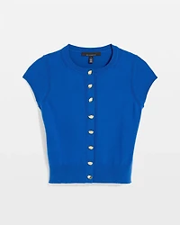 Pointelle Short Sleeve Cardigan