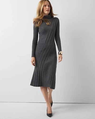 Ribbed Turtleneck Sweater Dress
