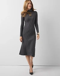 Ribbed Turtleneck Sweater Dress