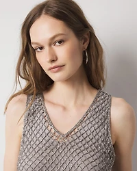 Beaded V-Neck Tank Top