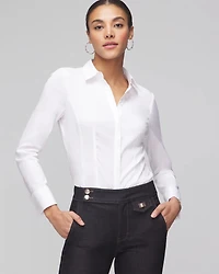 Long Sleeve Seamed Detail Poplin Shirt