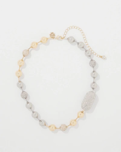 Mixed Metals + Pavé Short Necklace