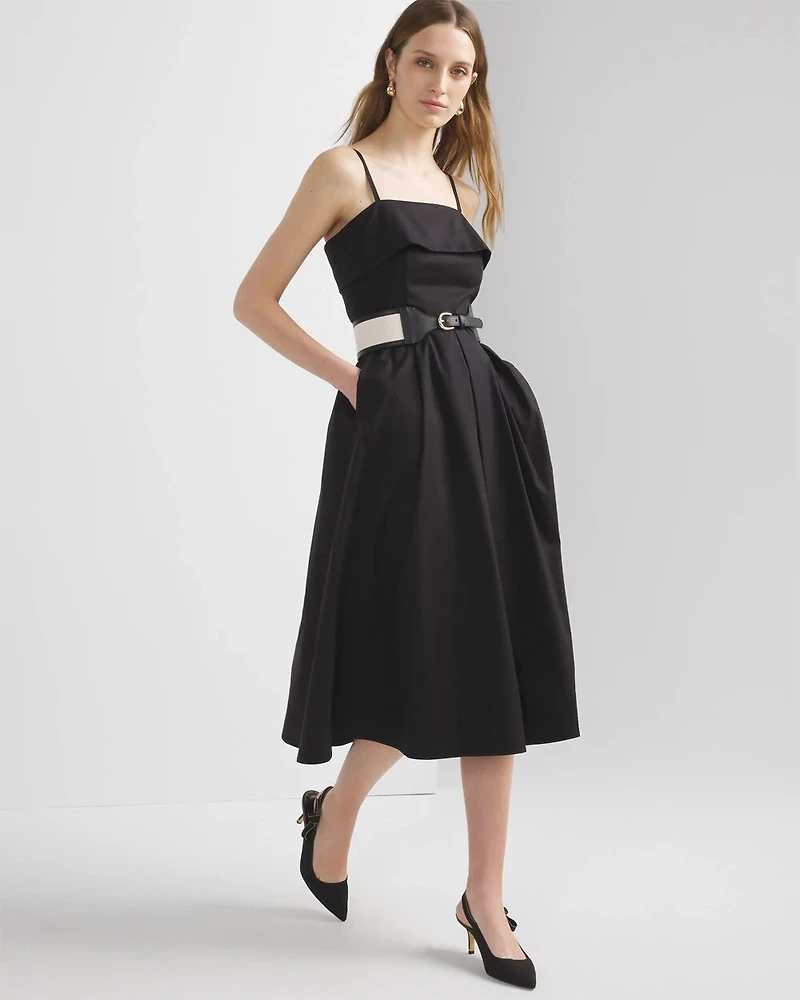 Cotton Poplin Midi Dress