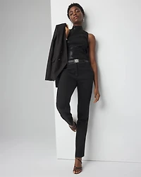Petite High-Rise Straight Tuxedo Luxe Stretch Pant