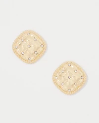 Quilted Pavé Stud Earrings