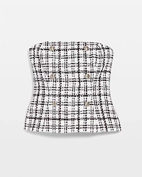 Petite Button Tweed Bustier