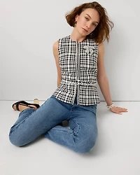 Embellished Tweed Vest