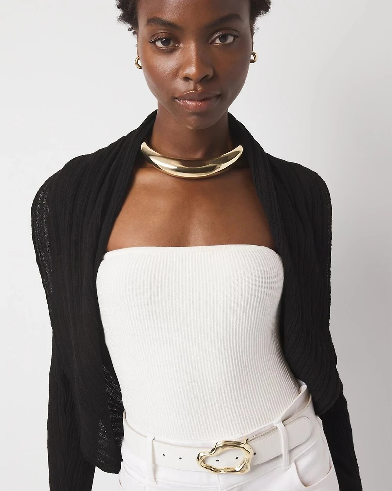 Crinkle Knit Cocoon Sweater