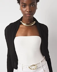 Crinkle Knit Cocoon Sweater