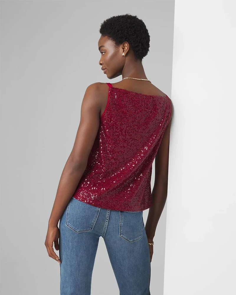 Cowl Neck Sequin Cami