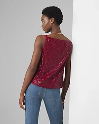 Cowl Neck Sequin Cami