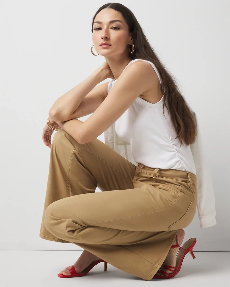 WHBM FORME™ Ribbed Stretch Ruched Side Tank