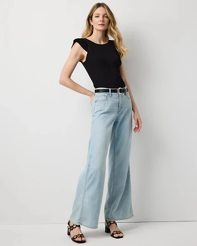 Mid Rise Wide Leg Featherweight Jean