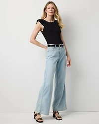 Mid Rise Wide Leg Featherweight Jean