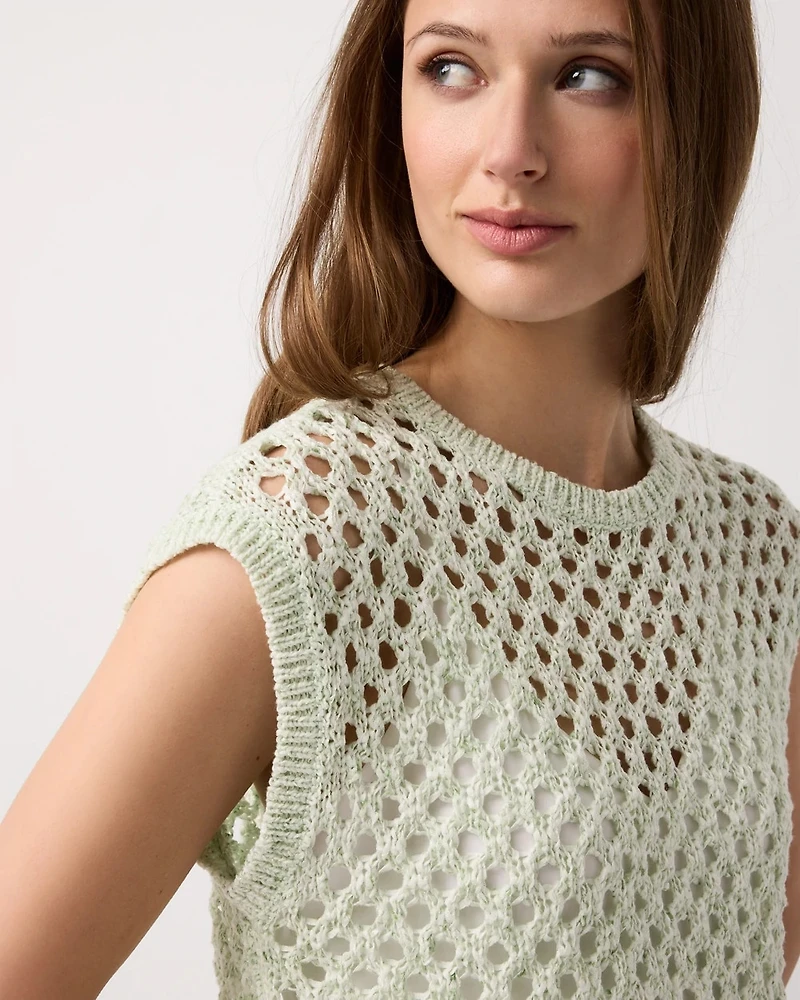 Open Stitch Knit Pullover
