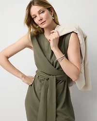 Ponte Tie-Waist Midi Dress