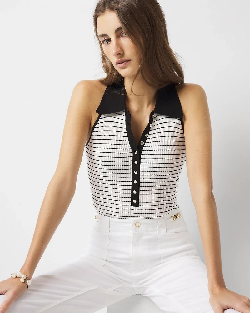 Henley Sweater Tank Top