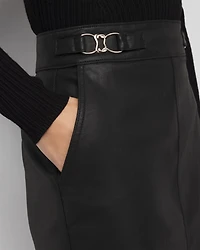 Coated Denim Mini Skirt