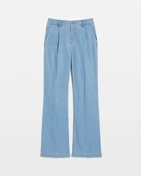 High-Rise Wide-Leg Jean with Chain Trim