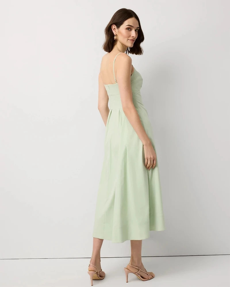 Corset Poplin Midi Dress