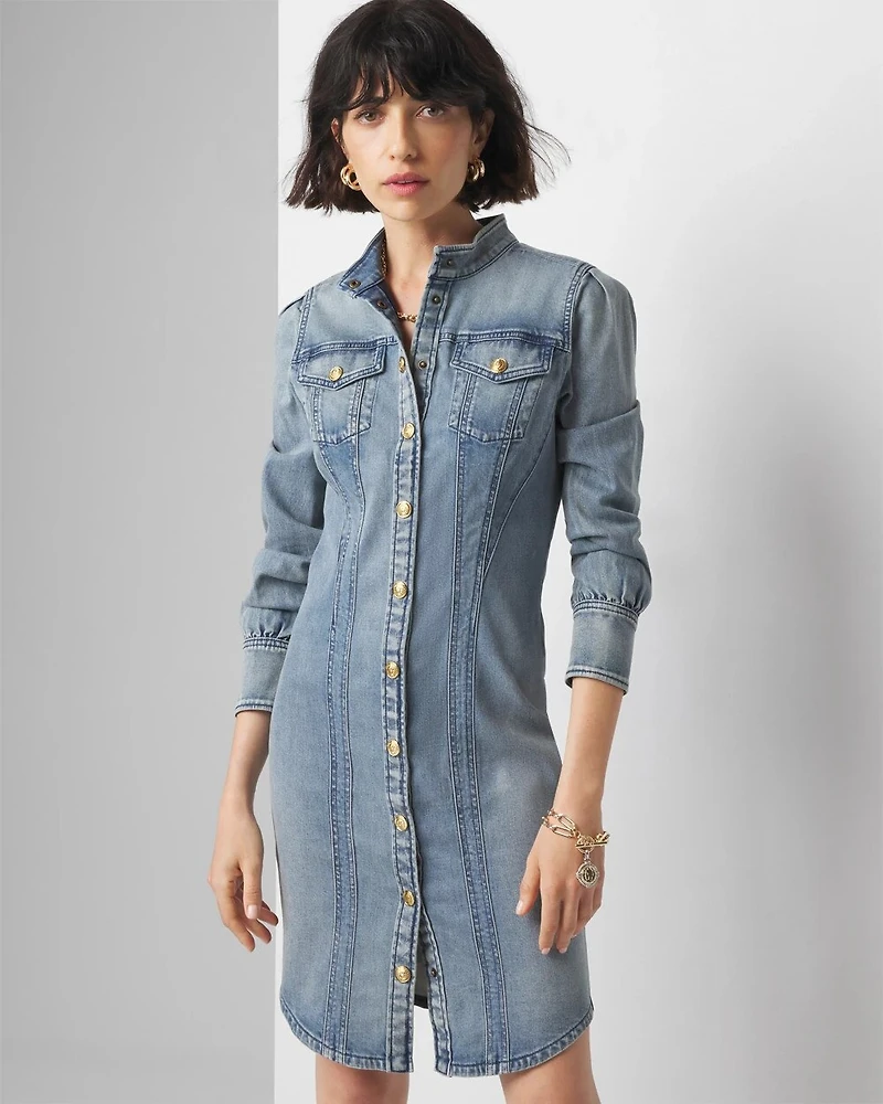 Long Sleeve Denim Shirt Dress