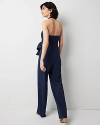 Tie Waist Halter Jumpsuit