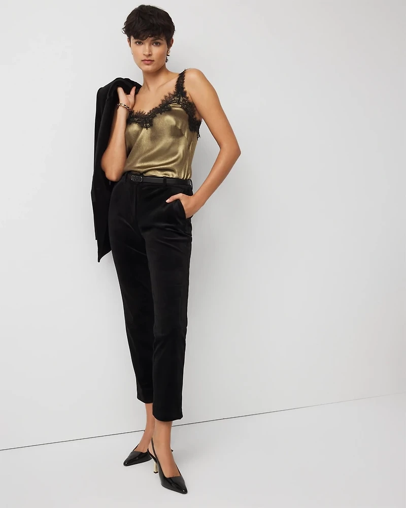 Lace Trim Satin Camisole