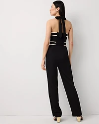 Embroidered Halter Jumpsuit
